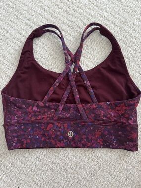 lululemon athletica Energy Bra Long Line in Plum Floral Multi